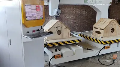 Double Table 5 Axis CNC Wood  Lathe 3